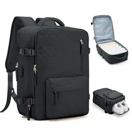 Backpack 35L Travel Laptop Bag Schoolbag Multifunctional USB Charging Mochila Waterproof Luggage Shoulder Bags With Shoes Pocket