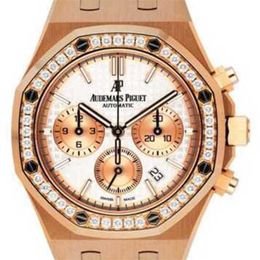 Audpi Royal Large Dial Oak Watch Mens Quartz Movement Wristwatch Ebe Royal Oak 26315or Diamond Rose Gold Watch Case Paper WN-NSGN