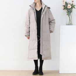 Winter Coat Down Jacket Original Designer Puffer Jacket Women New Down Jacket Medium Length Loose Large Size Extra Long Over The Knee Thick White Duck Down Padded Coat