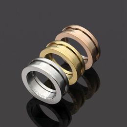 Europe America Fashion Style Lady Women Titanium Steel Engraved B Initials Groove Gear Rings US6-US9 3 Color284W