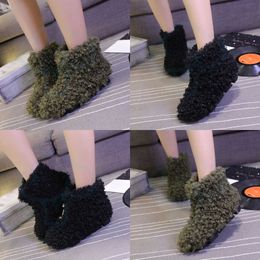 quality Boots Women's Shoes Snow Winter Thick Soles Wool Lambs Insulation Cotton Rolls Sloping Heels