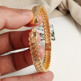 Bangle Gold Color Bangles Flower Copper Drop Bracelets For Woman Fashion Party Girls Jewelry Accessor