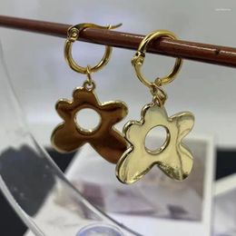Dangle Earrings Korean Arrival Golden Irregular Flower Earring Romantic Pendant Personality Party Women's Girls Fashion Jewellery Gift