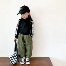 Clothing Sets Kids Girls Clothes Set Childrens Trend Cargo Pants 2Piece Baby Sports Casual Wear Spring and Autumn 231026