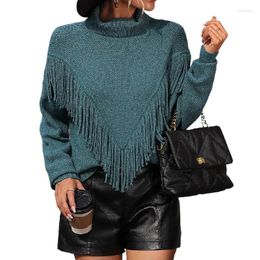 Women's Sweaters 2023 Autumn And Winter Fashion Fringe Knit Coat Loose Turtleneck Pullover Sweater Temperament Commuter Party Clothing