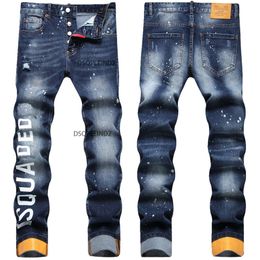 New Styles Men Denim Jeans Perform Clothes Evening Casual Wear Pants Street Tide Perforated Slim Fit Feet Trousers Large Size