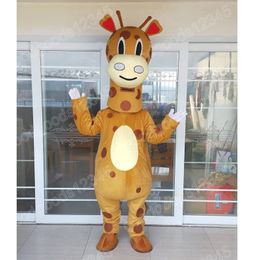 2024 Adult Size Giraffe Mascot Costumes Halloween Fancy Party Dress Cartoon Character Carnival Xmas Advertising Birthday Party Costume Unisex Outfit