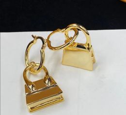 Zarif bayan metal çanta küpe altın büyük çember küpeler tasarımcılar kulak saplama kadın basketbol küpe düğün mücevher hediyeler aksesuarlar