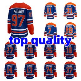 new arrive hockey jerseys 97 connor mcdavid wayne gretzky leon draisaitl zach hyman home away player jersey blue orange dark blue