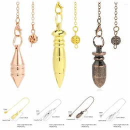 Pendant Necklaces Amulet Reiki Pendulum Divination Tool Copper Dowsing Healing Cone Shape Gold Colour