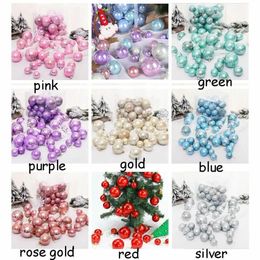 Christmas Decorations 37 Pcs/Set Candy Colour Christmas Balls For Christmas Tree Pearlescent Ball Hanging Pendants DIY Wedding Home Decor 231027