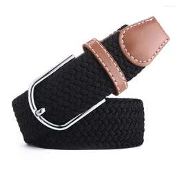 Belts Casual Pin Buckle Waist Belt Canvas Braided Elastic Men Women Fashion Woven Waistband