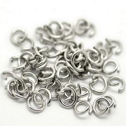 whole Strong Stainless steel Open Jump Ring Split Ring 5x1mm 6 1mm 7 1mm 8 1mm Jewellery Finding Silver Polished fashion D210S