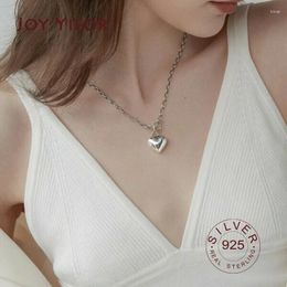 Pendants 925 Sterling Silver Heart Necklace Shining Choker For Party Female Elegant Fashion Jewelry