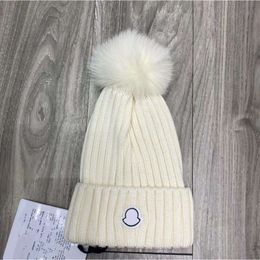 Luxury Designer Winter Knitted Woolen Hat Women Chunky Knit Thick Warm faux fur pom Beanies Hats Female Bonnet Beanie Caps 11 colors516496