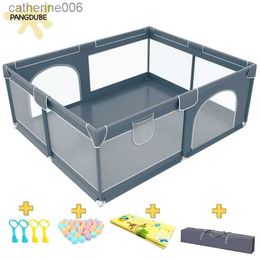 Baby Rail 71*59 inch Baby Playpen with Balls Foldable Mat Storage Bag Hand Rings Child Playground 150c180cm Playpen for ChildrenL231027