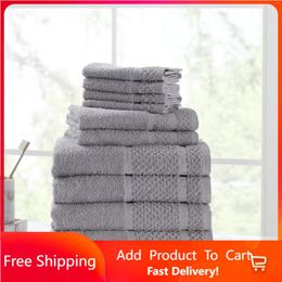Towel 10 Piece Bath Set With Upgraded Softness & Durability Gray Rapid Transit