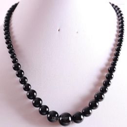 Pendant Necklaces Handmade Beaded Necklace Natural Stone Round Black Onyx For Women Jewellery Gift E011