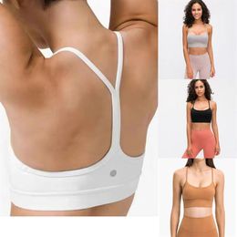 Lu 19110 canada yoga flower Y bra tank for women with shock proof top support classic double shoulder sports fashion bra gym sport182a