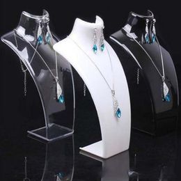 Acrylic Mannequin Jewellery Display Earring Pendant Necklaces Model Stand Holder For Gift 2pcs lot DS13222G
