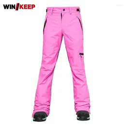 Outdoor Pants Women Warm Skiing 2023 Windproof Waterproof Snowboard Trousers Female Solid Colour Zipper Hiking XS-XL