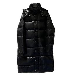 TOPSTONEY Women's New Glossy Thick Down Jacket For Men And Women Couples Long Winter White Duck Down Hooded Coat 2116