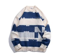 New trend design sense Sweater for men in autumn and winter European style Couple casual street loose knit top