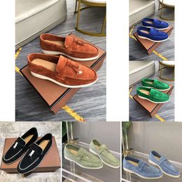 loro piano loro pianaa shoes High-quality Designer Shoes 23S Charms Suede Luxury Walk Suede Loafers Couple Genuine Mens Womens Leather Casual slip on flats for Men