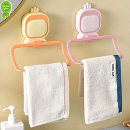 Alien Towel Storage Rack Wash Face Towel Holder Bathroom Adhesive No Punching Towel Ring Waterproof Firm Cute Cartoon Towel Rod