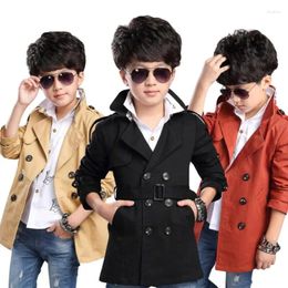 Jackets Autumn Children Coat Fashion Double Breasted Solid Wool Jacket For 5-14 Years Teenager Birthday Present