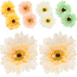 Decorative Flowers Autumn Gerbera Artificial African Daisy Heads Craft Making Floral Decor