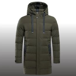 Homens para baixo parkas inverno grosso jaqueta quente homens oversized longo algodão parka puffer outwear casacos streetweare masculino roupas de cor sólida 231026