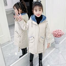 W dół płaszcz zimowa kurtka dla dziewcząt parkas gruba dziecięca bawełniana nastolatka plus polarowa ciepła wiatrówki odzież dziecięca odzież 231026