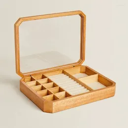 Watch Boxes Wood Box Organizer Transparent Skylight Storage Mechanical Wrist Watches Jewelry Display Collection Accessory