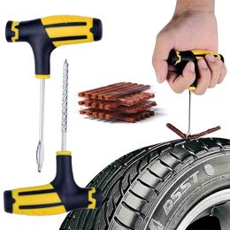 Car Car Tyre Repair Kit Tools with Rubber Strips Tubeless Tyre Puncture Studding Plug Set for Truck Motorcycle Car Accessories