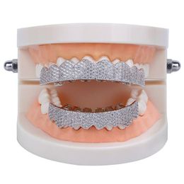 Hip Hop Jewellery Mens Diamond Grillz Teeth Personality Charms Gold Iced Out Grills Fashion Rapper Men Fashion Accessories271S