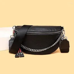 School Bags Women Waist Packs Genuine Leather Fanny Brand Belt High Quality Shoulder Wild Messenger Fashion Chest Crossbody Bag Pouch