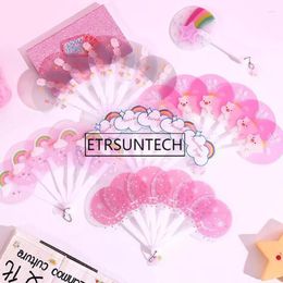 Party Favour 200pcs Cartoon Folding Fan Cute Animal Pig Summer Travel Trip Foldable Mini Hand Fans Kids Birthday And Gift