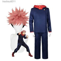 Trajes de anime anime jujutsu kaisen itadori yuji conjunto de calças superiores uniforme escolar cosplay vem l231027