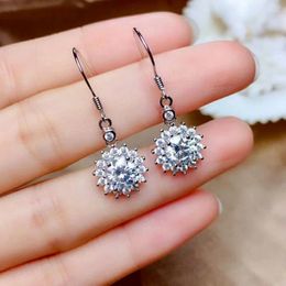 Dangle Earrings Moissanite Luxurious Drop 925 Sterling Silver Fashion Fine Jewellery For Women Sales With Clearance Sale