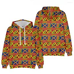 Men's Hoodies Geometric Print Ethnic Sweatshirt Men Western Aztec Patchwork Hoodie Traditional Pattern Pullover Women Hip Hop African