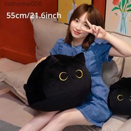 Stuffed Plush Animals 55CM Black Cat Pillow Plush Doll Home Decoration Cute Cat Toy Birthday GiftL231027