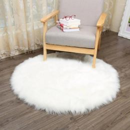 Carpets Round Soft Faux Fur Rug Wool Carpet Sofa Seat Cushion Plush Bedroom Chair Cover Mat Peluche 30/50cm