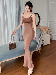 Повседневные платья 2023, праздничное женское платье макси, сексуальное платье на бретельках с открытой спиной, облегающее платье Femme, пляжное платье, клубное платье, Vestido Mujer