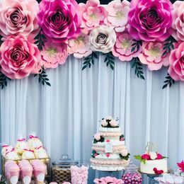 Flores decorativas artificiais diy, decoração de parede de papel gigante, chá de bebê, festa de aniversário, cenário de casamento, decoração de casa, flor