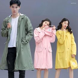 Women's Trench Coats Women Men Unisex Rain Jacket Long Hooded Outdoor Water Proof Windbreaker Plus Size Spring Autumn Loose Knee Length