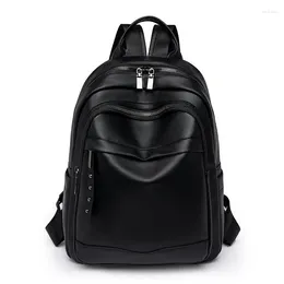 School Bags Casual Women Leather Backpack Designer Shoulder For 2023 Back Pack Teenage Girls Sac Mochila Feminina