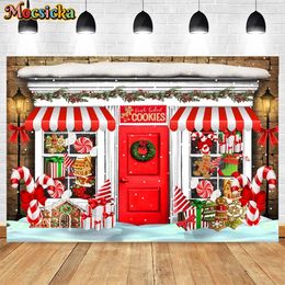 Christmas Decorations Winter Christmas Cookies Store Pography Background Winter Snowflake Garland Candy Decor Kids Portrait Po Backdrop Banner 231027