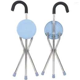 Camp Furniture Aluminium Alloy Folding Cane Seat Dexterous Non-Slip Walking Stick Stool For Seniors And Elderly Disab