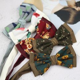 Bow Ties Korean Version Retro Dual Colour Double Layered Flower Coloured Suit Tie Accessories For Men And Women